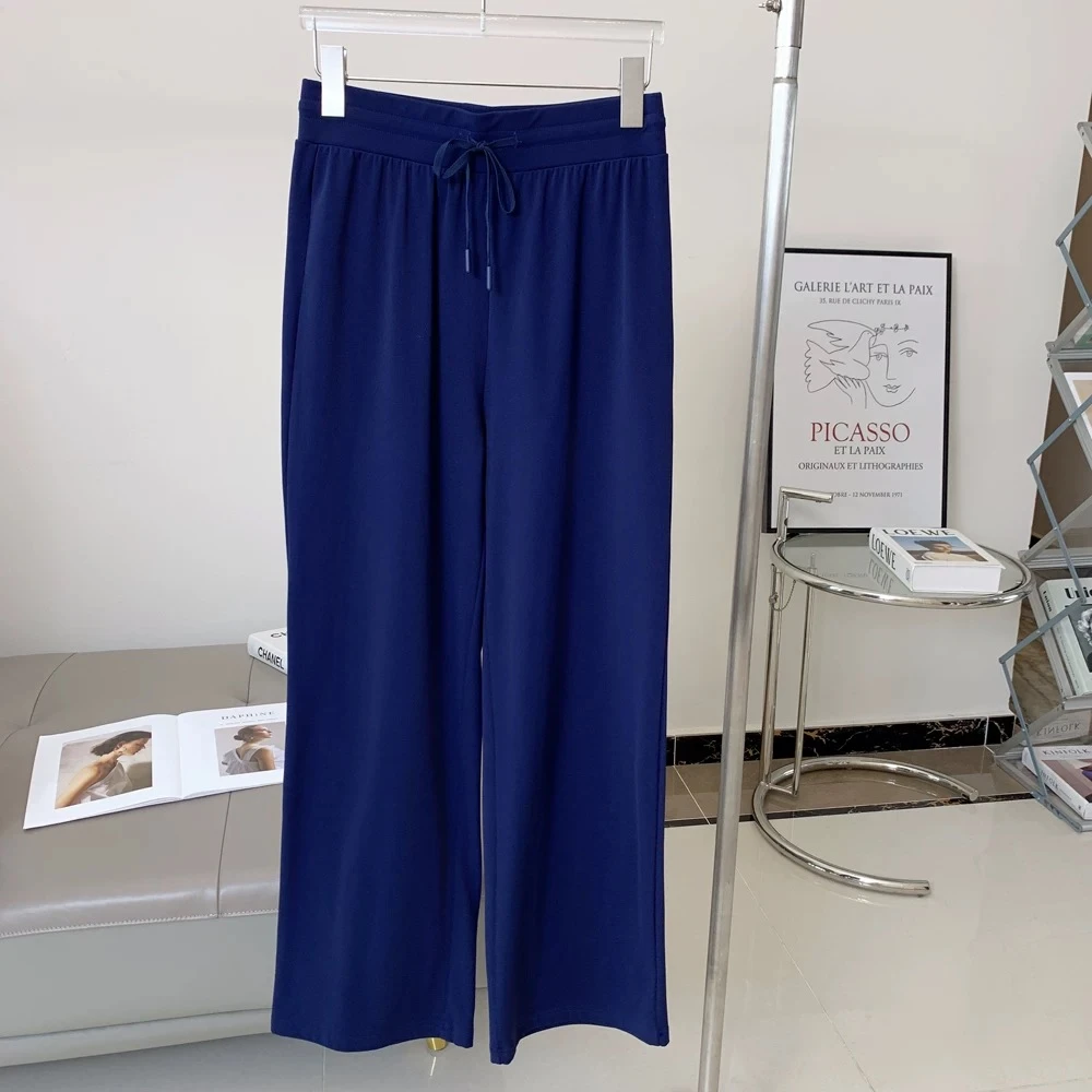 百搭高腰冰丝阔腿遛弯裤（B-02）