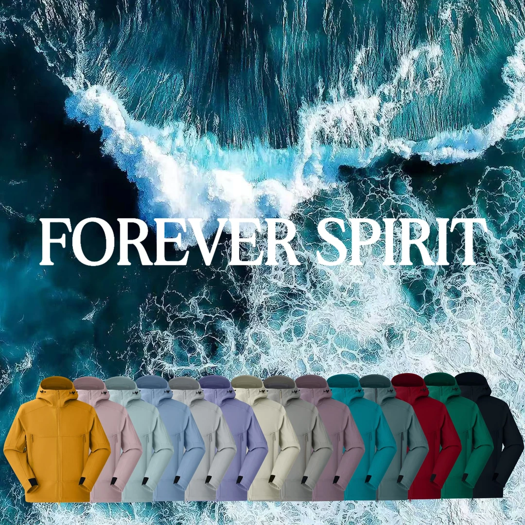 『FOREVER SPIRIT恒境』男女同款运动网纱连帽冲锋软壳外套HM25A011