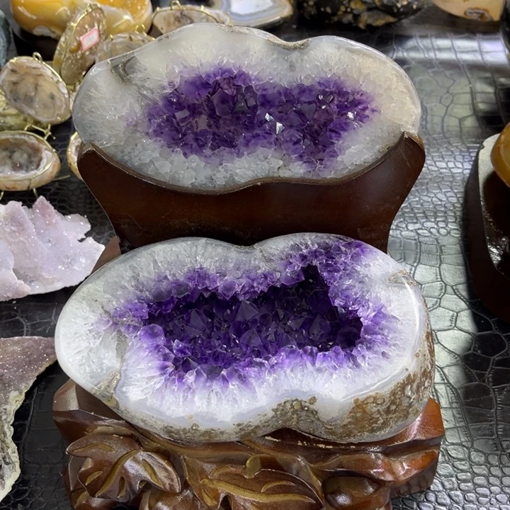 珠宝半成品合金水晶乌拉圭紫盆