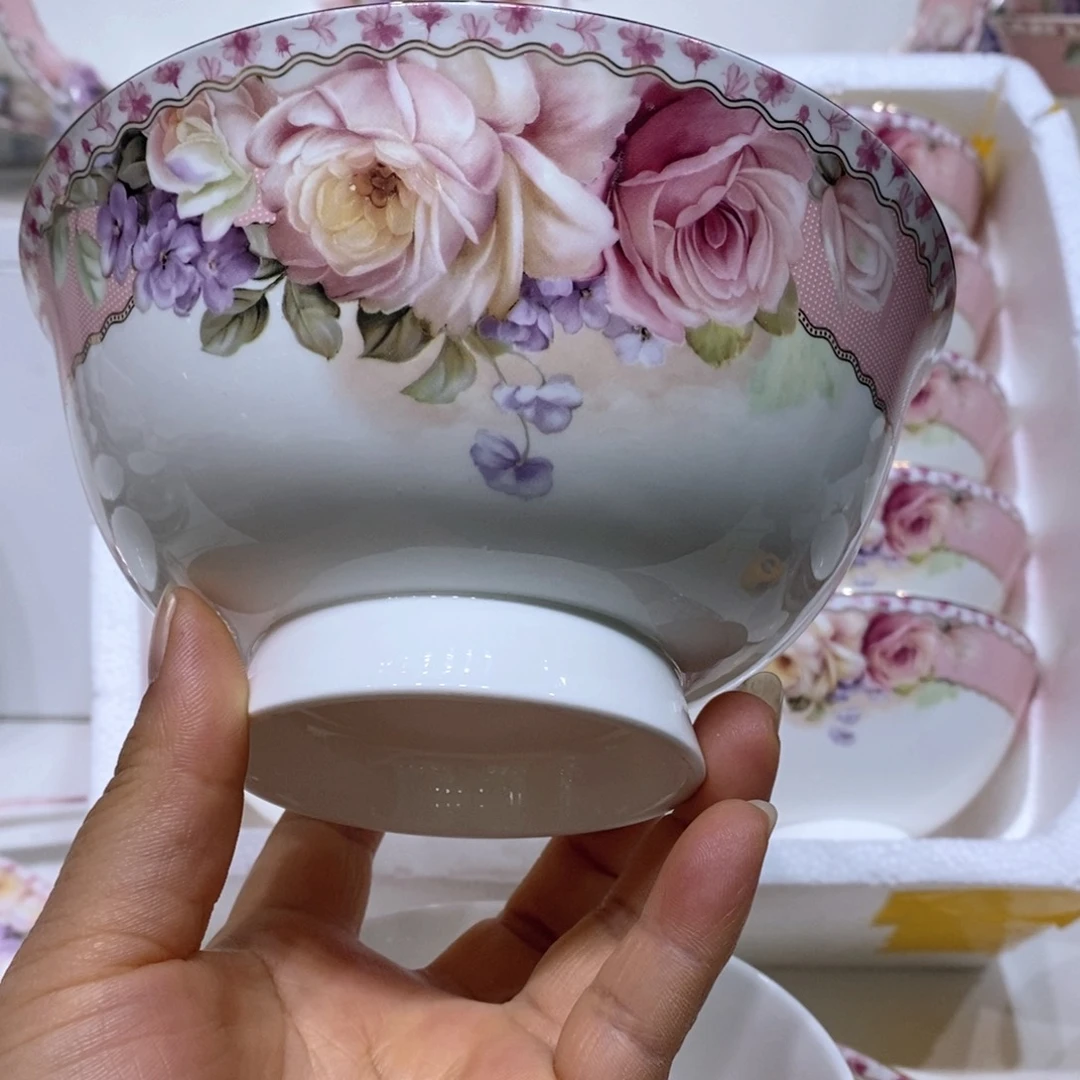 碗倾城玫瑰碗6英寸8个