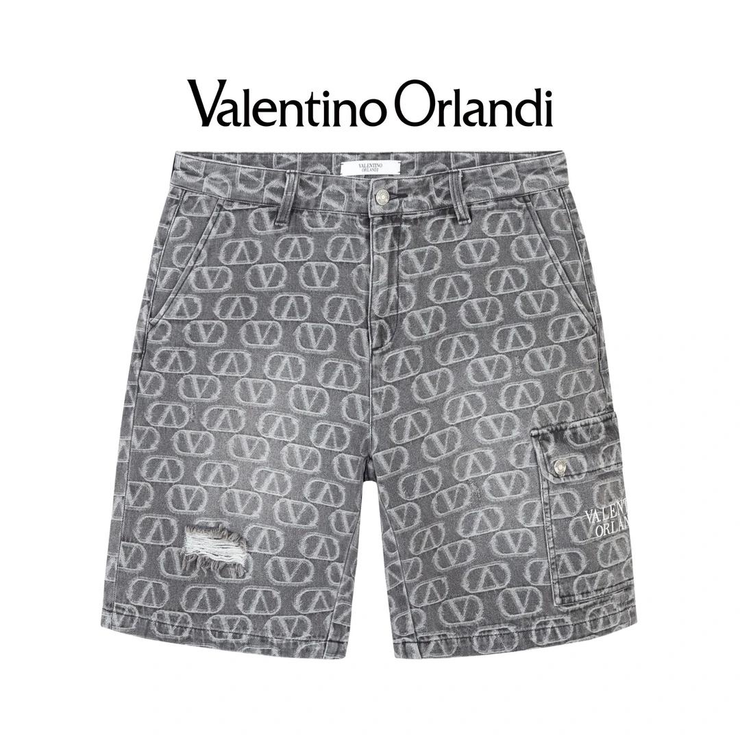 VALENTINO ORLANDI/华伦天奴.奥兰迪时尚百搭老花logo牛仔短裤