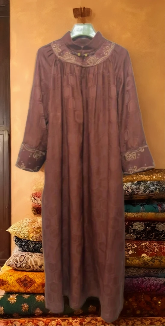 【万象有衣】设计师款香云纱连衣裙-8169