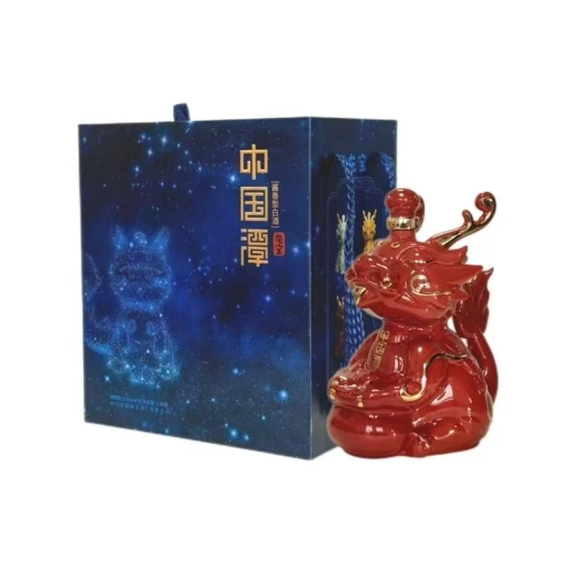潭酒甲辰龙年纪念酒中国潭龙宝 酱香型白酒53度1964mL53度1964mL