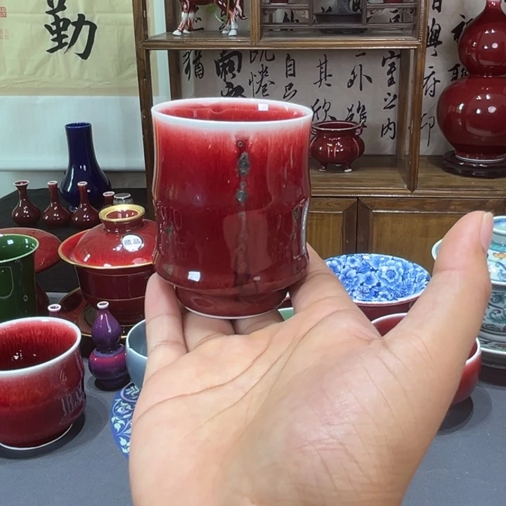 景德镇陶瓷浅行竹节杯