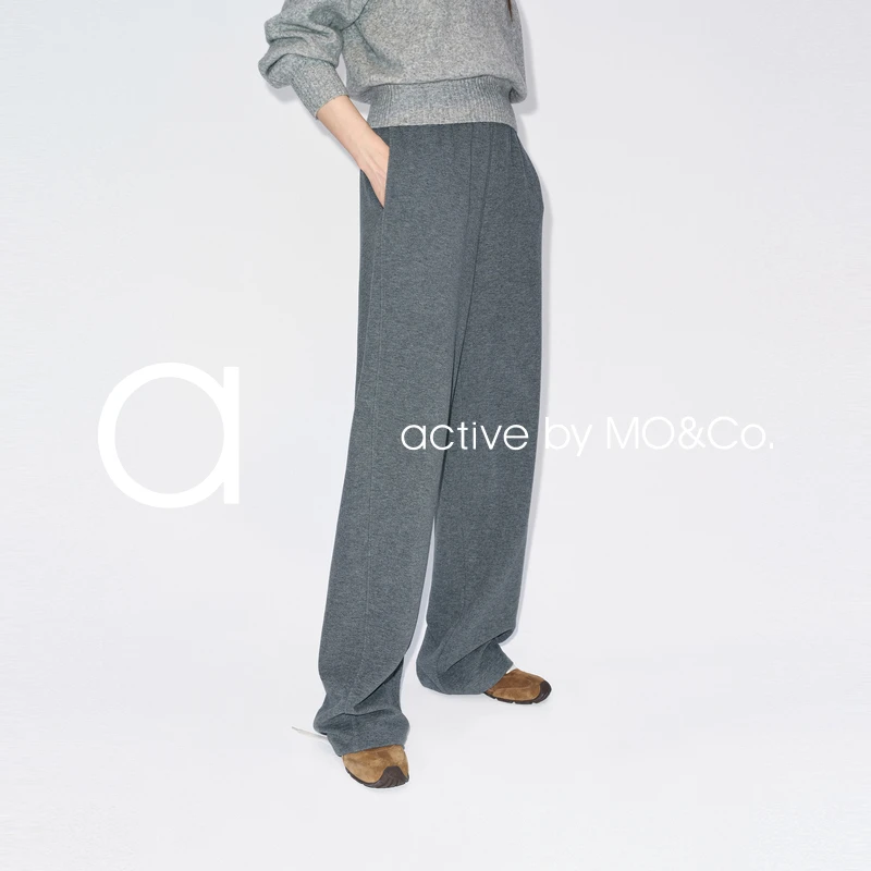 【active系列】MOCO卫裤2025冬新品厚实双面绒直筒裤MBE4PAT017