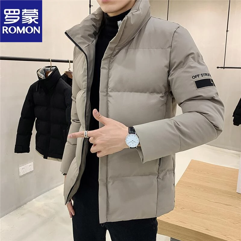 Romon/罗蒙冬季羽服上衣男士外套男羽服韩版潮流衣服加厚 绒丝