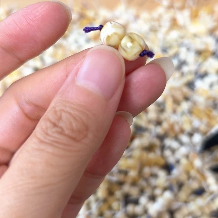 裸石蜜蜡未镶嵌7.6mm一对