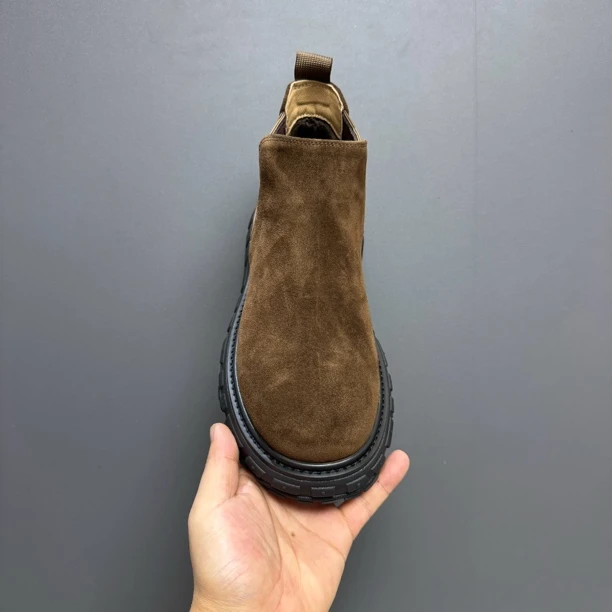 棉321高端品质男鞋男士时尚休闲百搭真皮复古潮流高帮厚底加绒