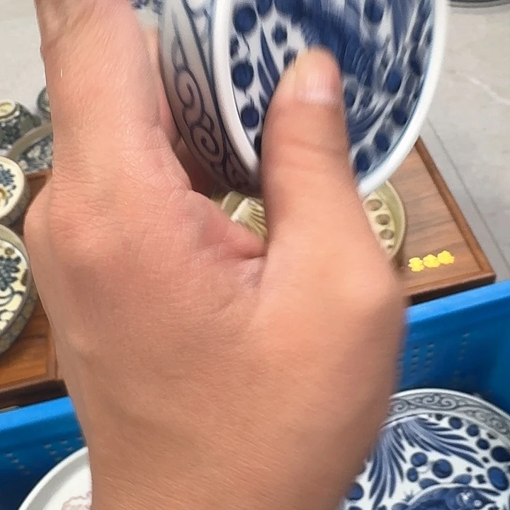 瓷片青花鱼藻盖置景德镇