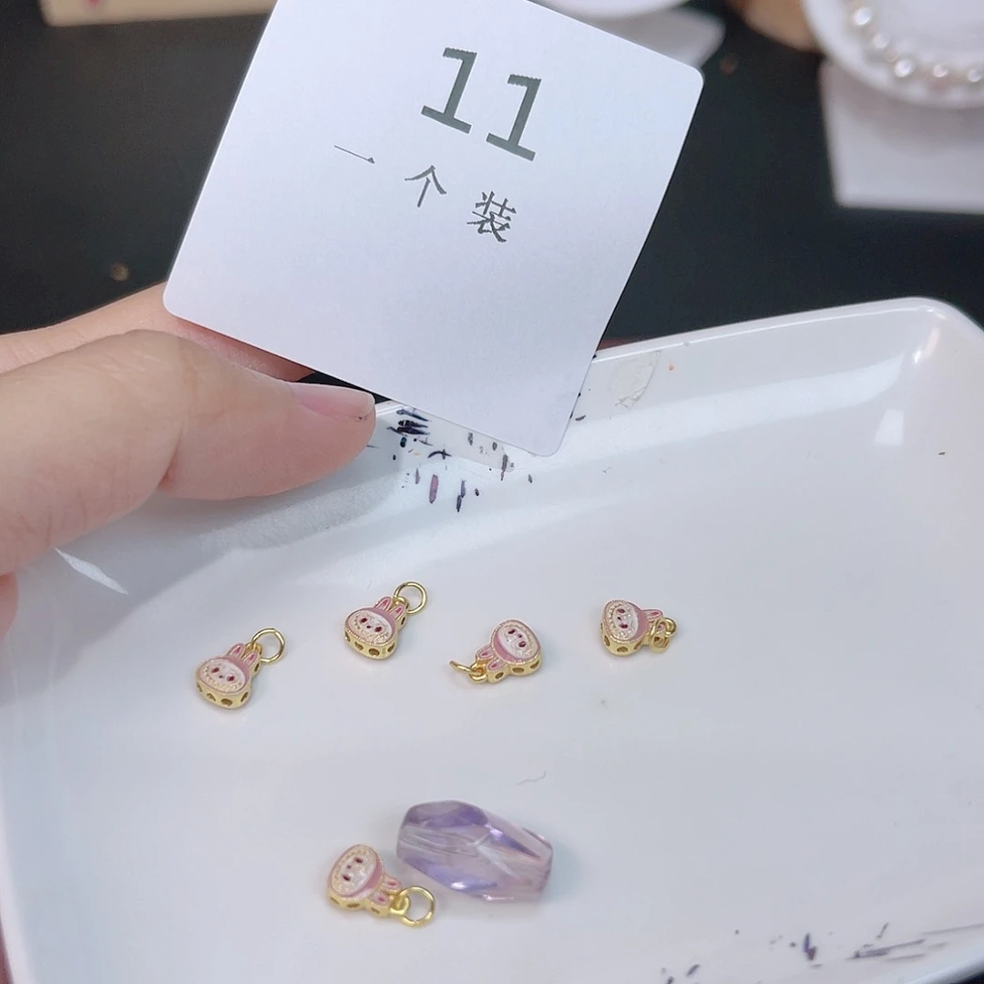 紫晶珠宝半成品银S925镀金镶嵌11
