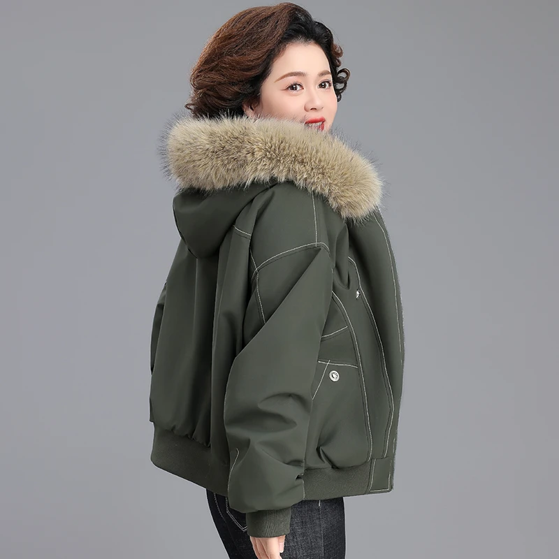 贵夫人妈妈冬装外套加绒加厚品牌中老年人女款棉袄棉服2025新款冬