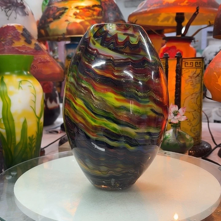 琉璃高26口5葛蕾琉璃花瓶