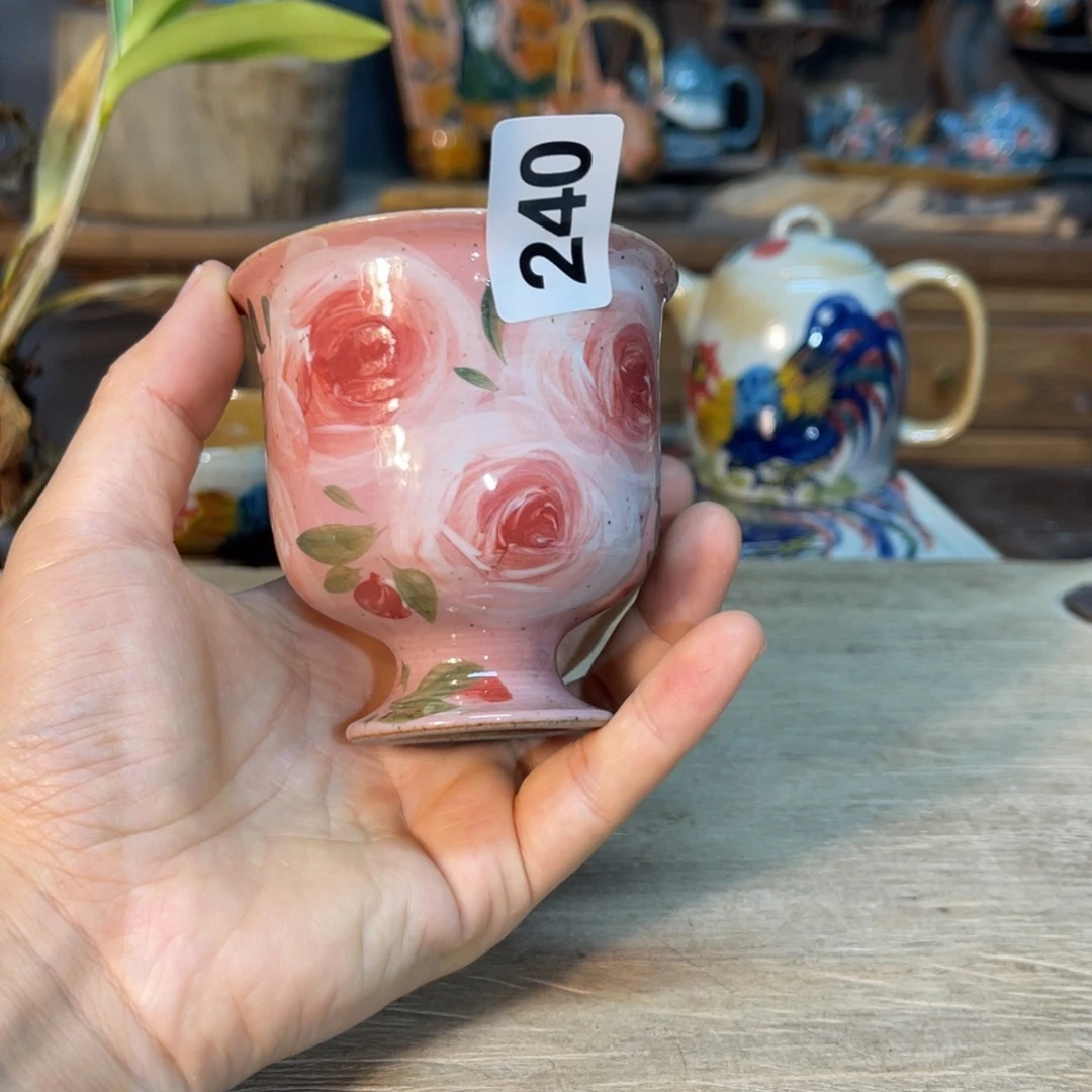 壶素浅陶瓷手工手绘