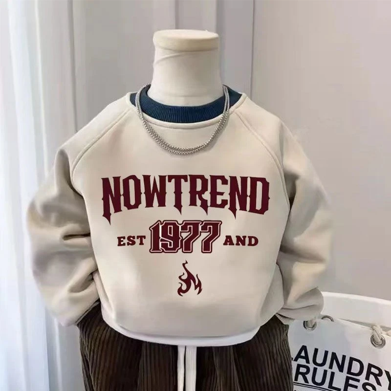 【加绒加厚】冬季一体绒新款加绒加厚儿童宝宝洋气时尚冬季卫衣衫