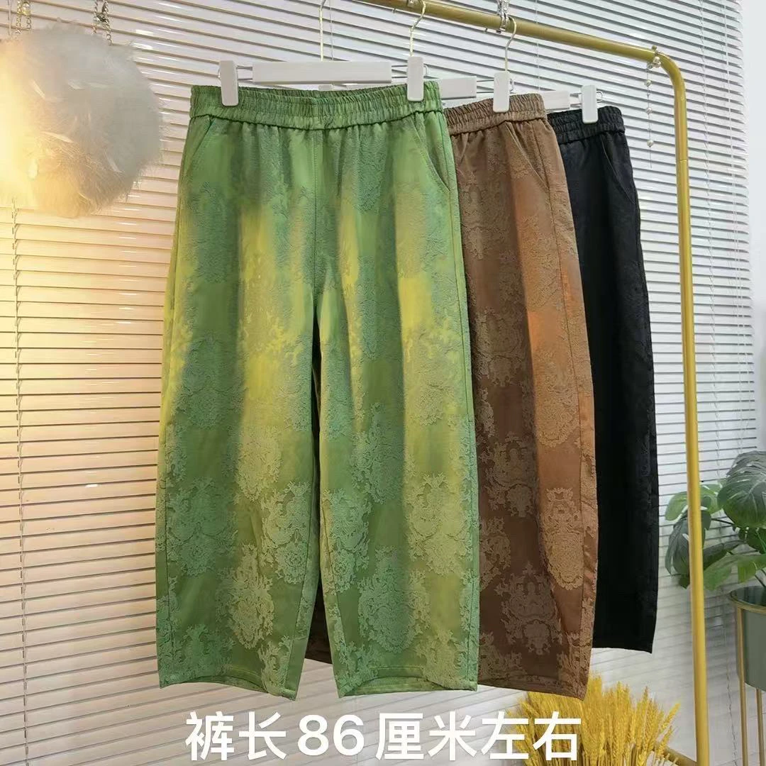 胖MM2025时尚新款宽松复古化设计金品主播严选时尚休闲阔腿裤