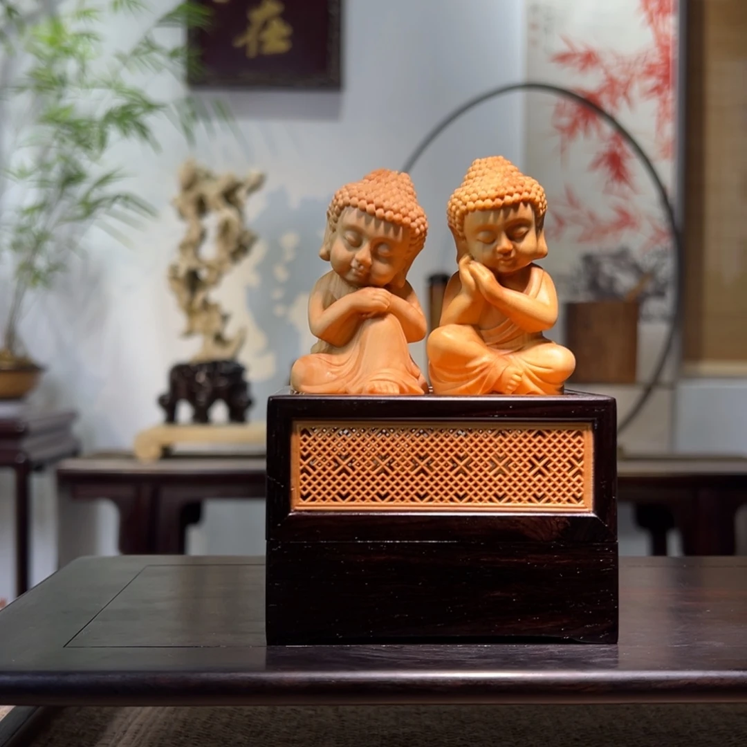 香榧木云*子黄杨木案头摆件宝宝造像