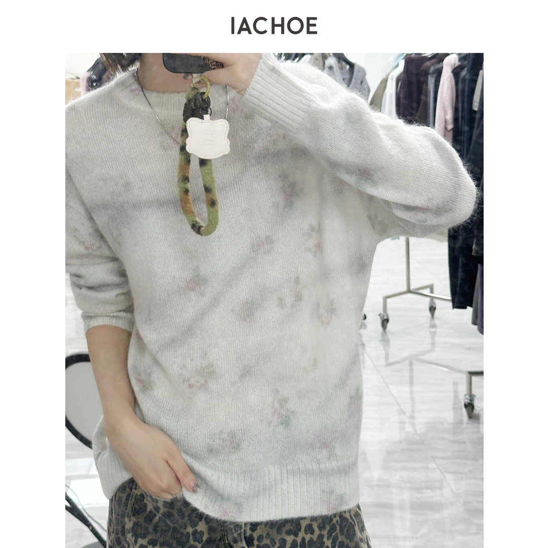IACHOE朦胧花花含马海毛毛衣3661505018