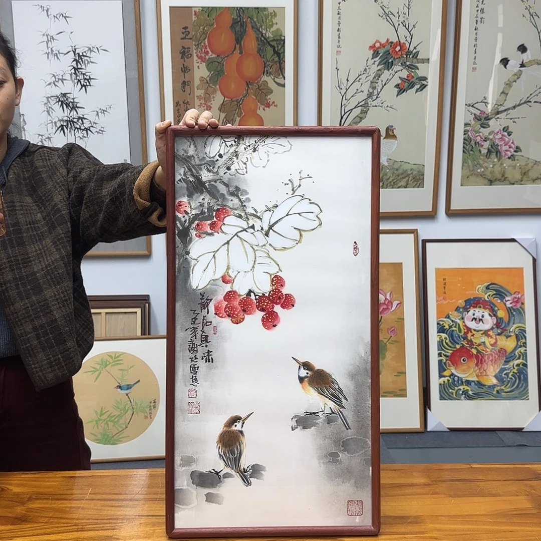 国画谢丝雪山楂图68*35