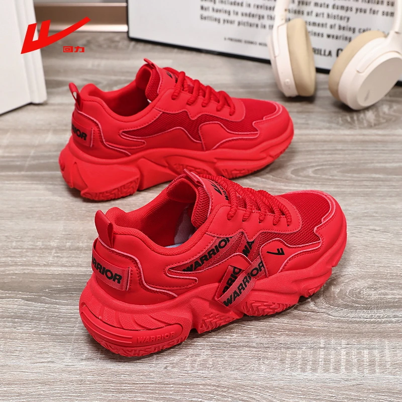 回力厚底老爹鞋女款2025新款秋季本命年红色运动小个子增高运动鞋