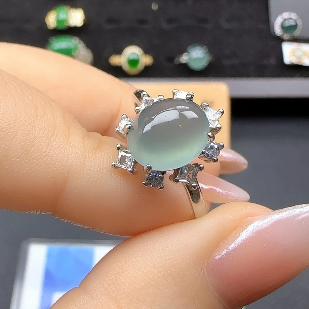 银S925镶嵌戒指翡翠