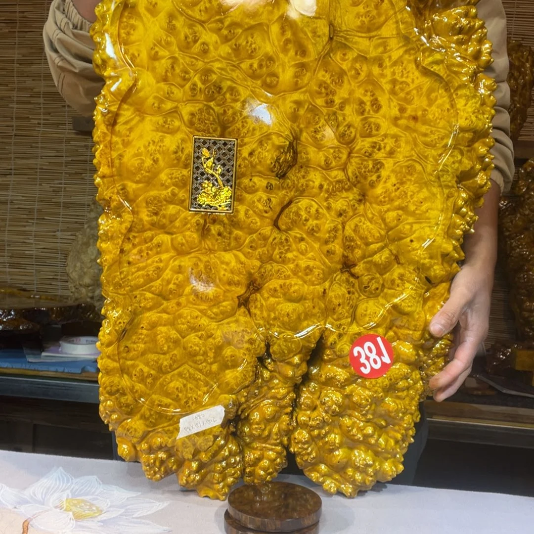 剽***蕉缅甸黄金樟全实木根雕茶盘