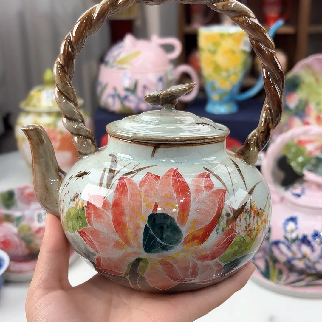 景德镇手绘高温釉下彩陶瓷茶具