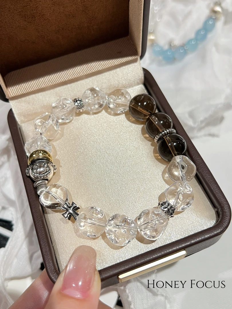 星球珠马里奥手串 925银白水晶轻奢百搭时尚款手串 #9278