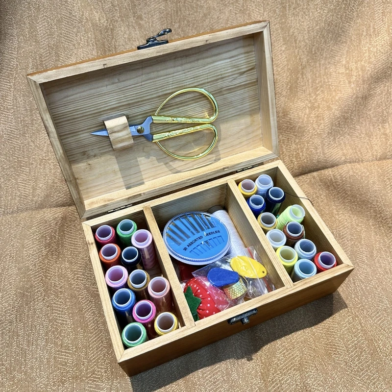 针线盒家用高档套装多功能收纳高级结婚嫁妆实木箱针线包阵线工具