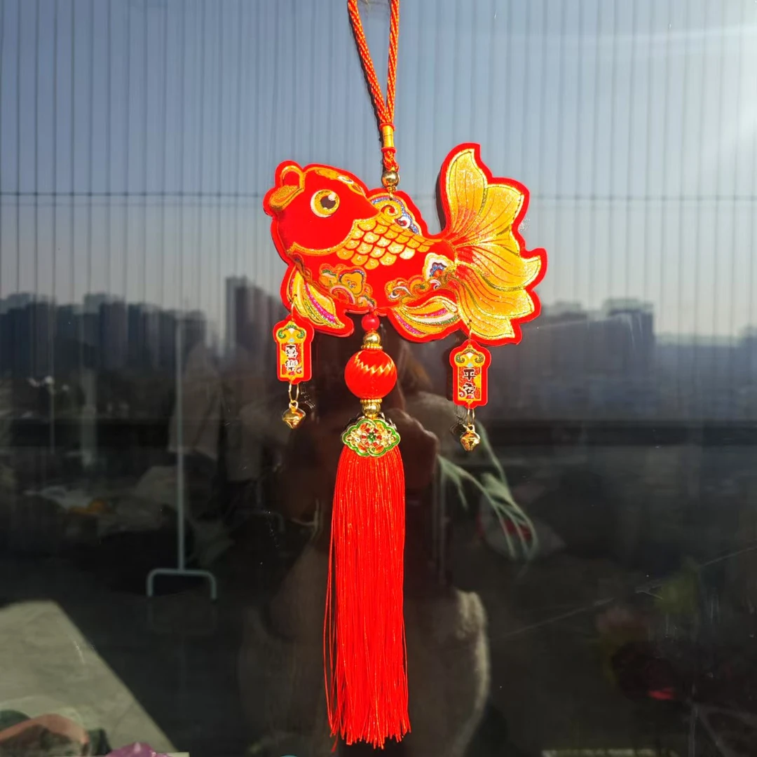 拍一发二 红锦鲤  过年挂件 高档喜庆好运挂件入户门客厅玄关乔迁