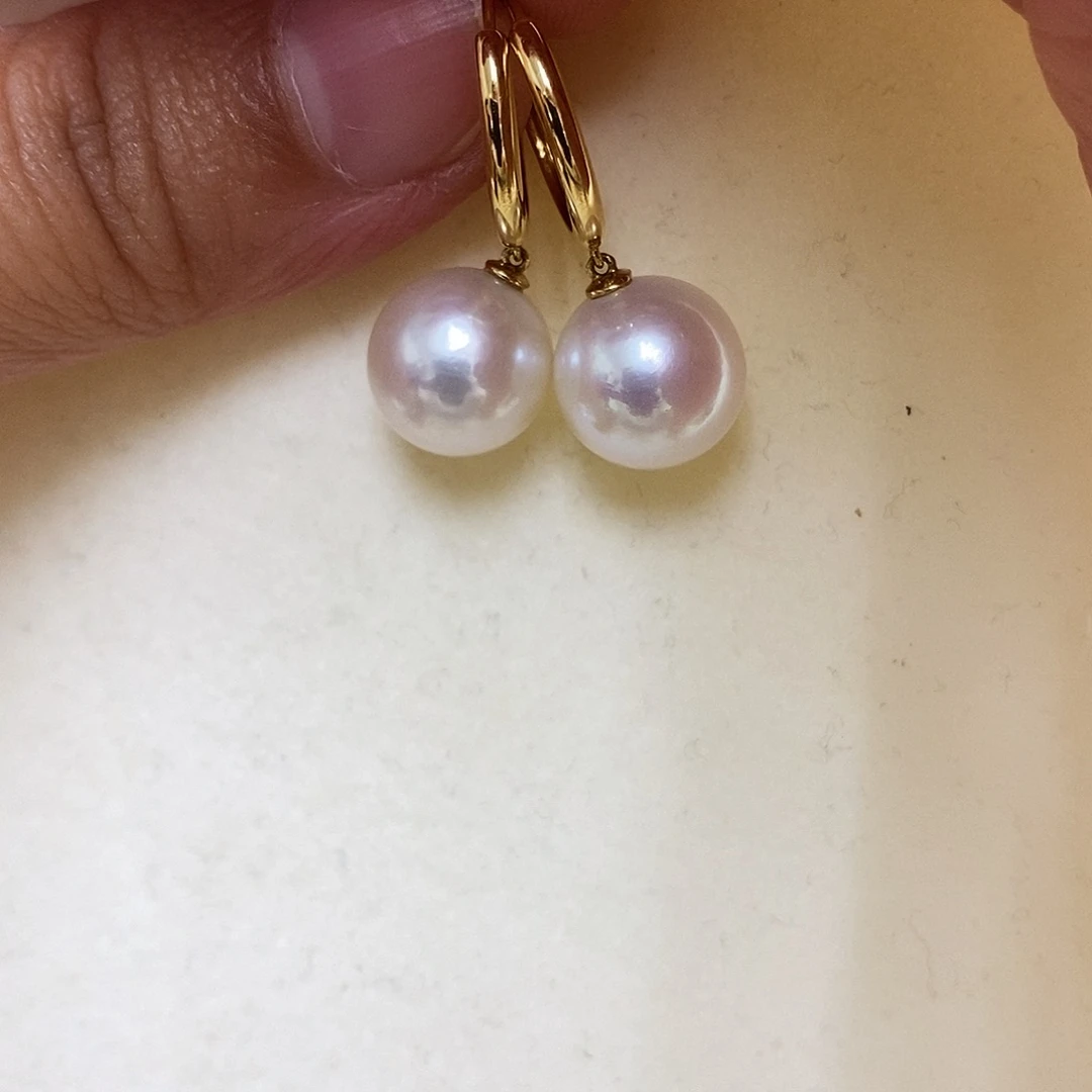 18K金镶嵌耳饰淡水珍珠
