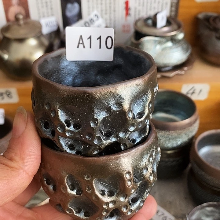 紫砂茶杯無*柴烧纯手工110