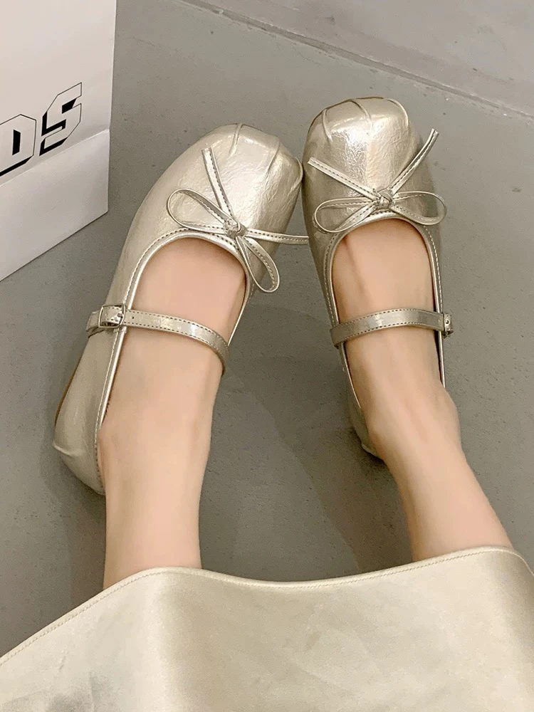 2025新款韩版百搭蝴蝶结玛丽珍鞋内增高3厘米单鞋208x13/21