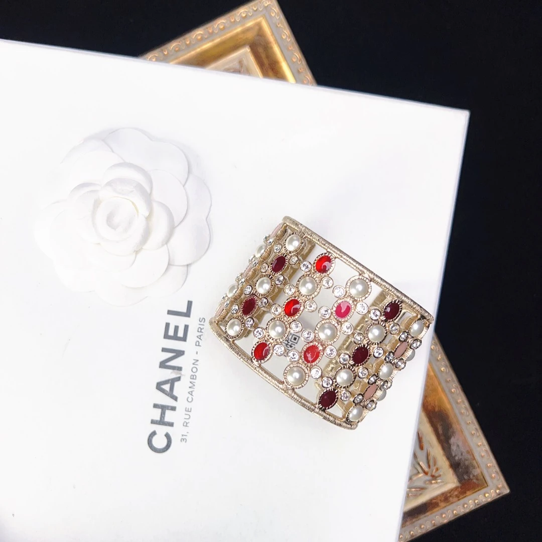 95新 Chanel/香奈儿 柚礼中古/香奈儿红白琉璃手镯lz511604