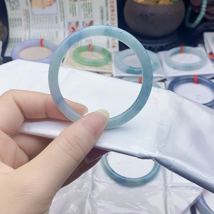 翡翠未镶嵌手镯缅甸天然翡翠A货53