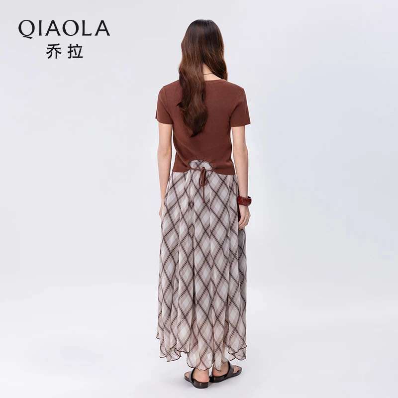 QIAOLA/乔拉【焦糖熔岩】夏新款复古小众设计流行百搭时尚套装预售