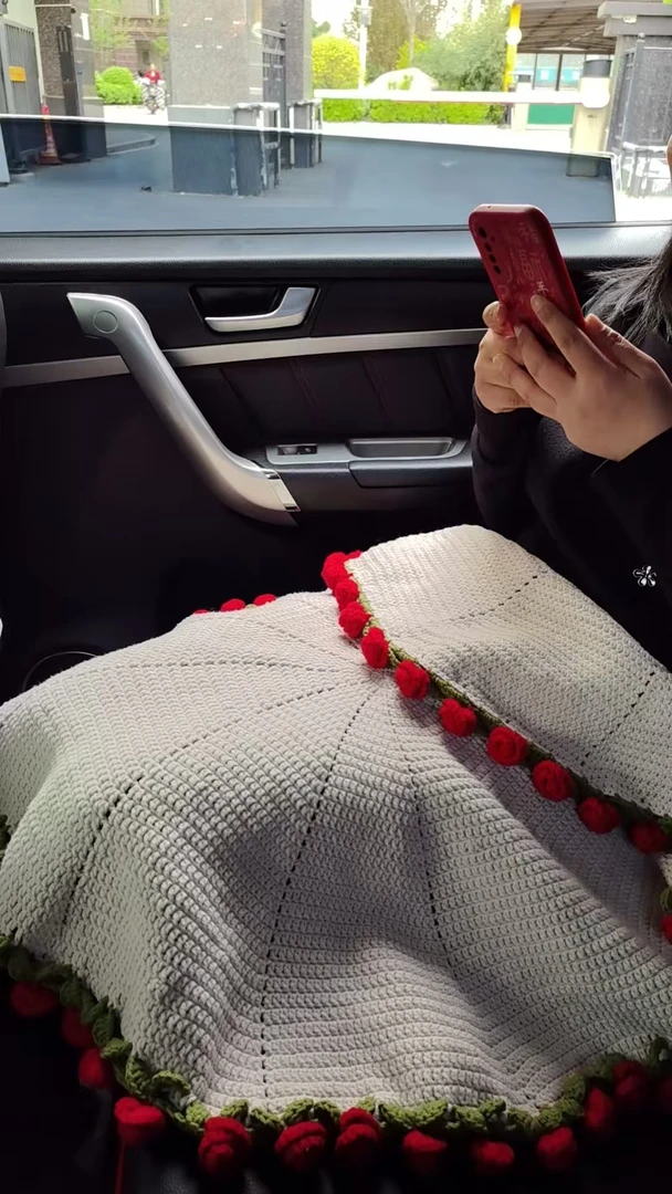 玫瑰花束手工编织diy材料毛线钩织花朵玫瑰花毯子diy材料包