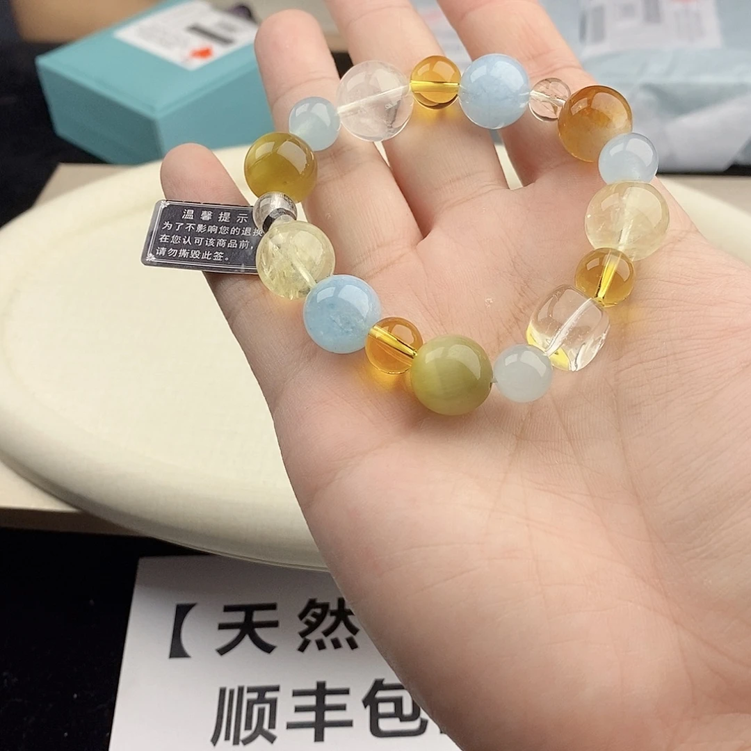 银S925镀金镶嵌手链水晶
