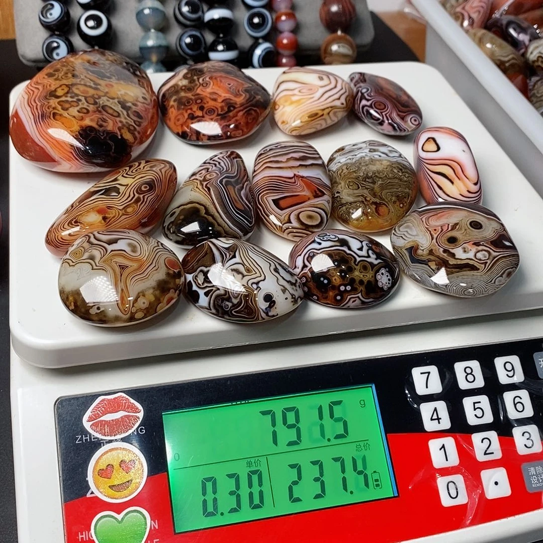 玛瑙/玉髓三毛未镶嵌一*力