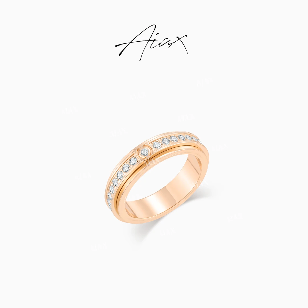 AIAX 秋上新【时来运转】精致优雅ins小饰品可转动戒指TSS7965