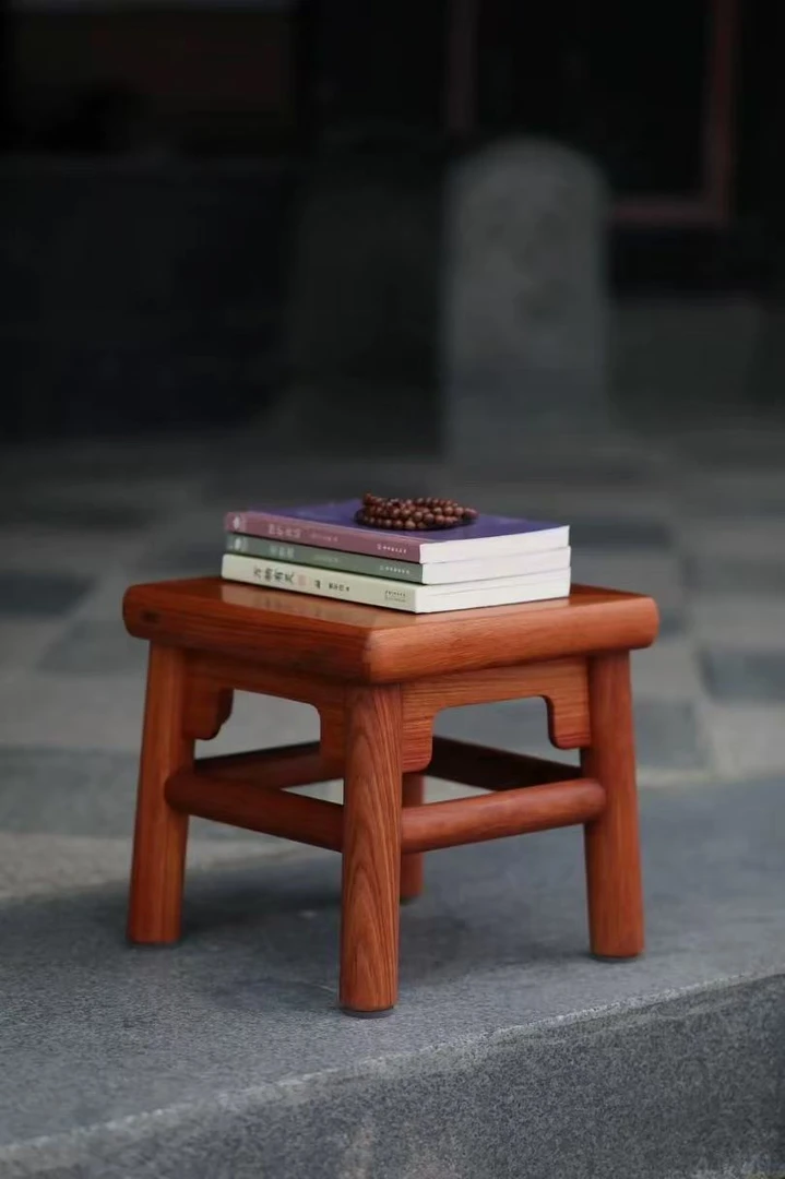 富贵凳小凳子缅甸花梨家用矮凳客厅茶几实木凳加厚榫卯中式方凳子