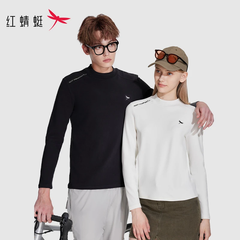 【好粗鲁】红蜻蜓冬季新款情侣款刺绣修身保暖圆领简约山茶花蚕羊衣