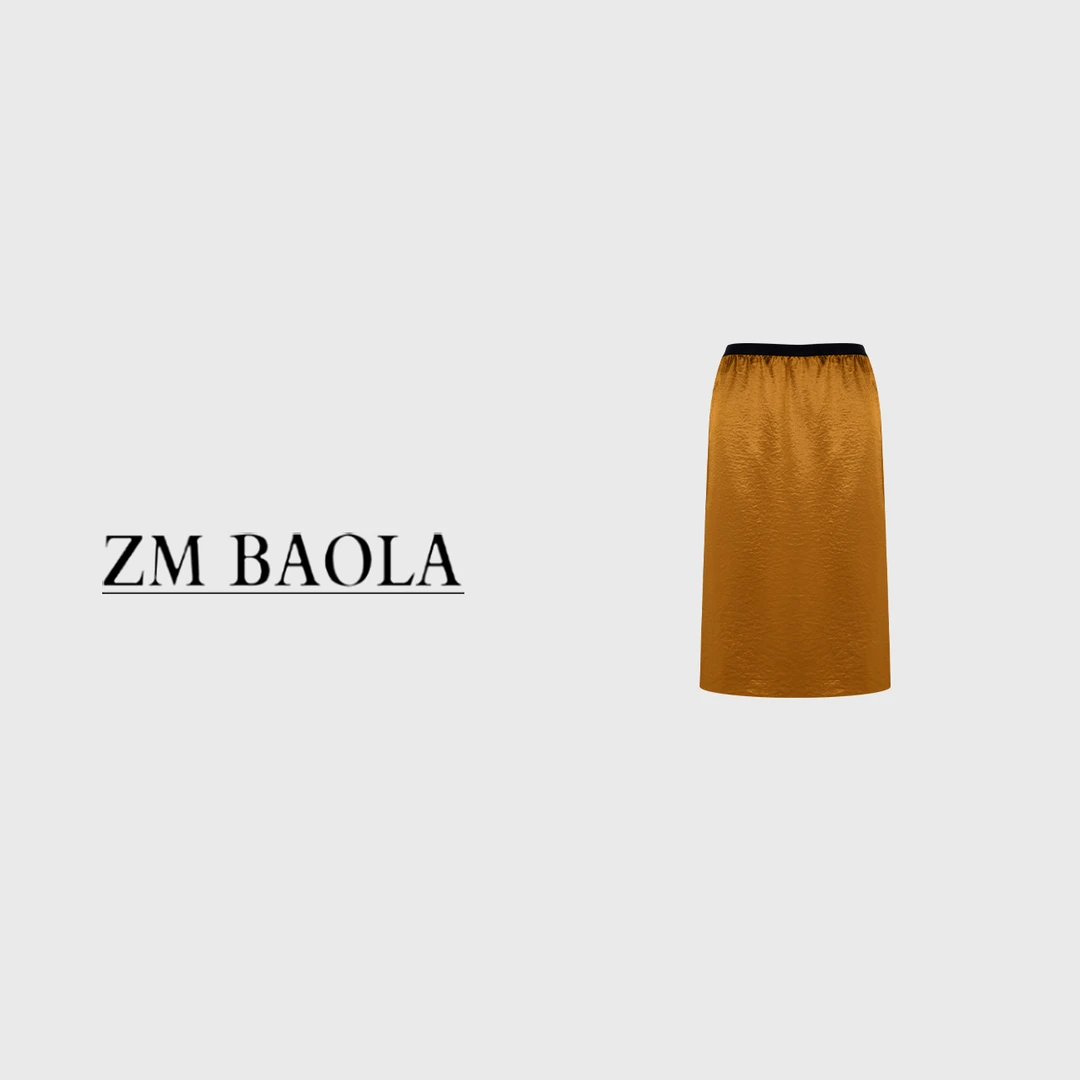 ZM BAOLA【金砂-大言】亮眼金色设计高贵气质半身裙BS6167-S3