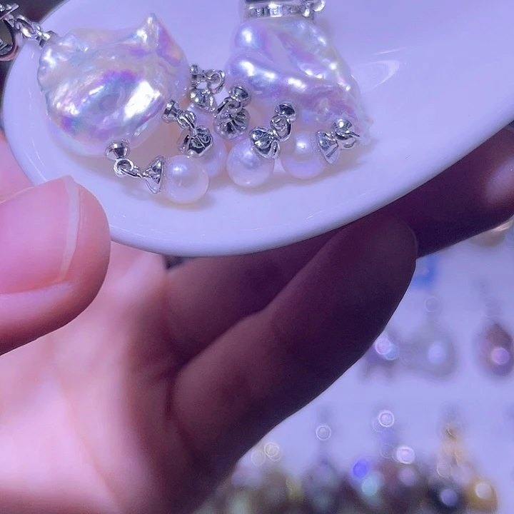 春***开淡水珍珠合金颈饰67