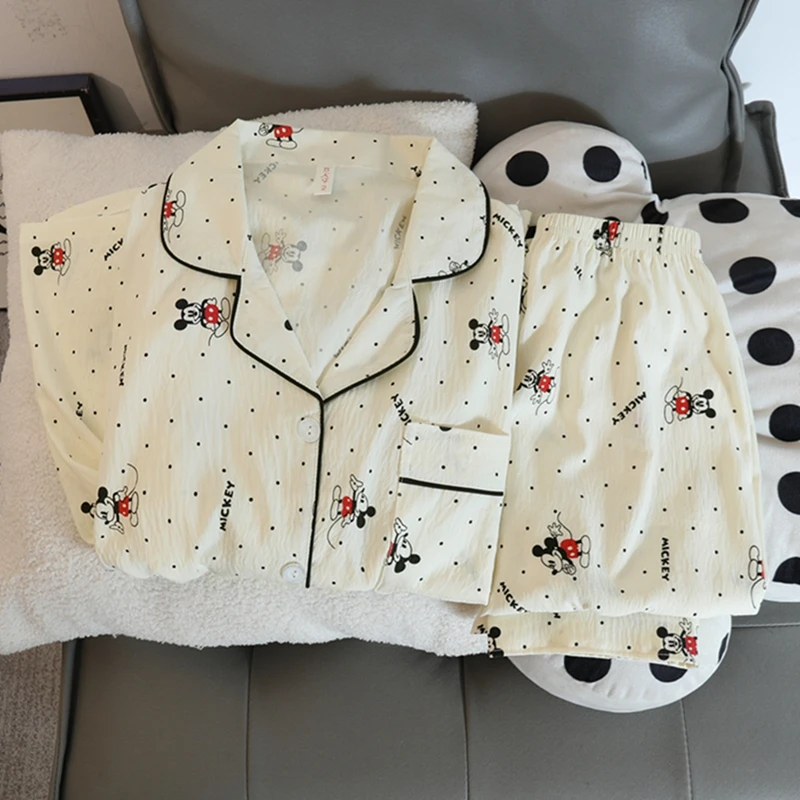 『波点米奇』长袖长裤春秋季新款软软糯睡衣少女甜美可爱卡通家居服