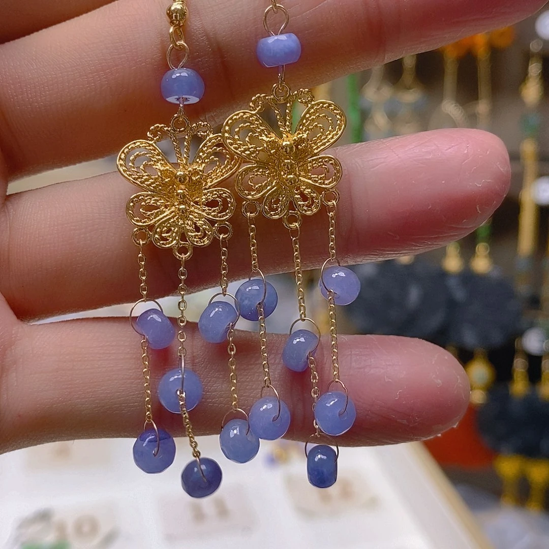 翡翠合金耳饰翡翠