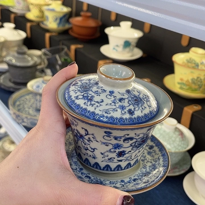 陶景德陶瓷盖碗茶具