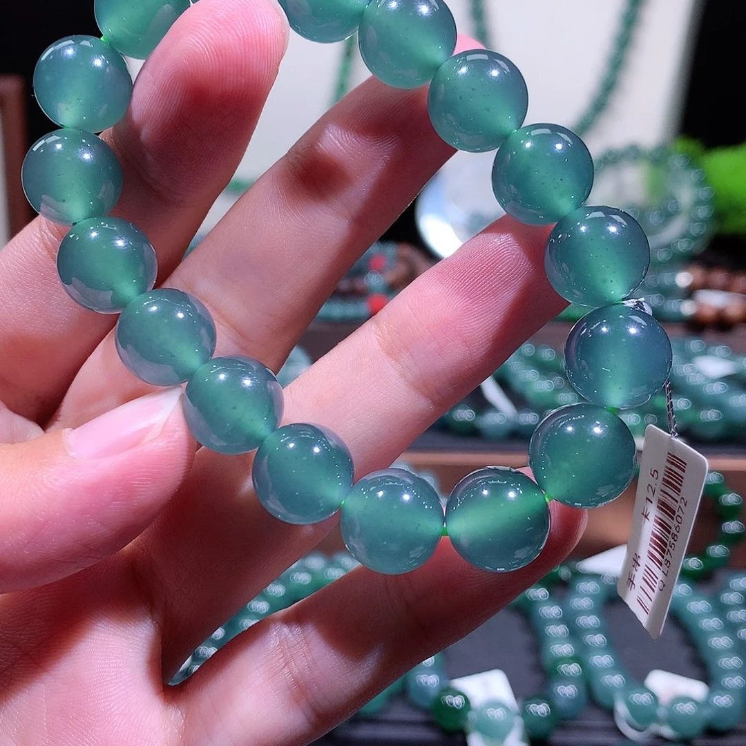 做***事翡翠未镶嵌手链天然a货翡翠手串12.5