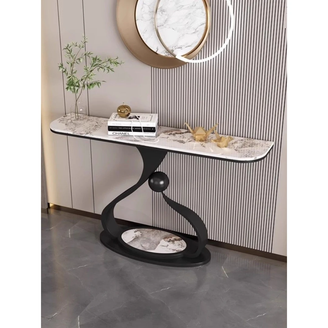 奶油风简约玄关桌靠墙极窄高端玄关柜轻奢玄关台走廊门厅现代条案