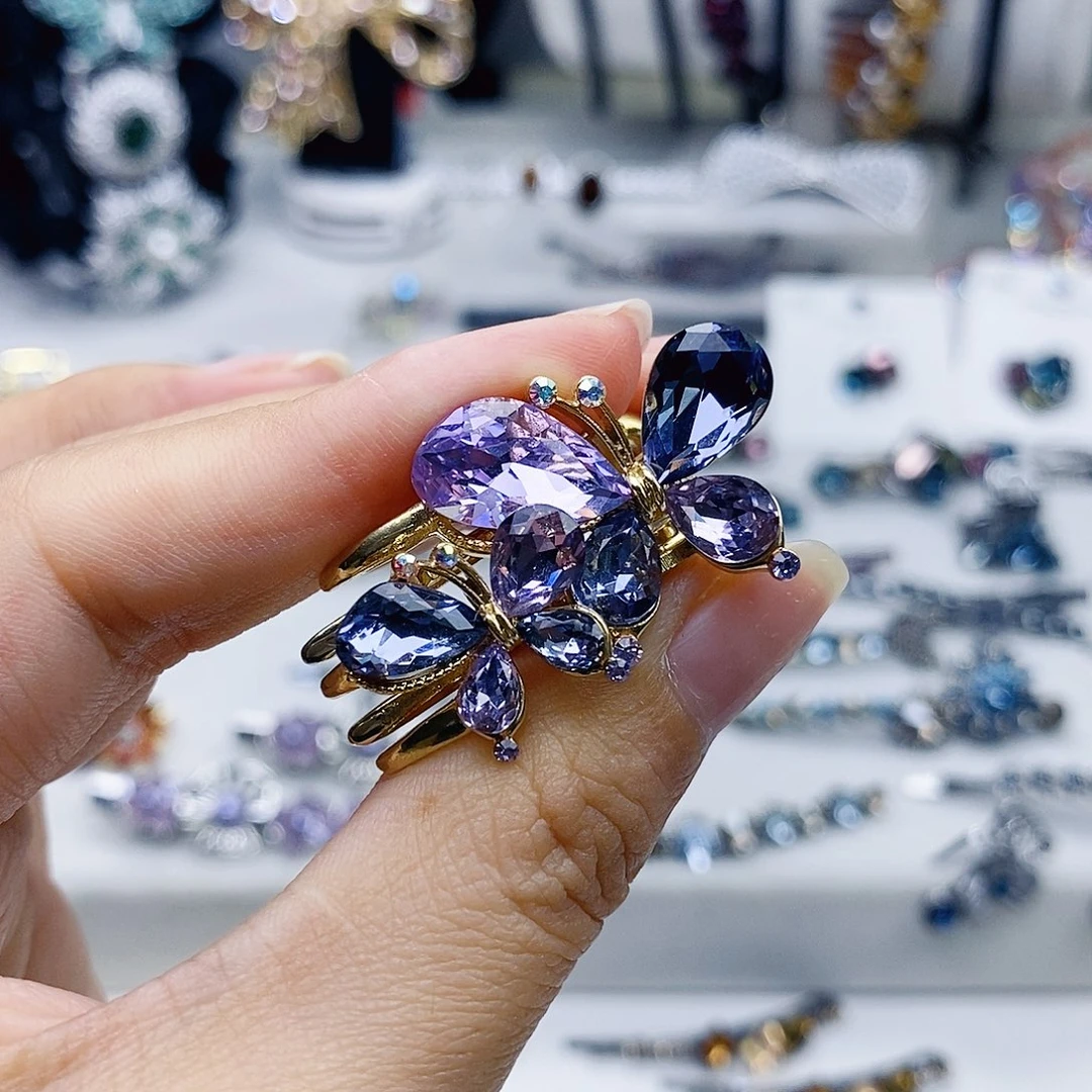 仿水晶合金蝴蝶鸭嘴夹