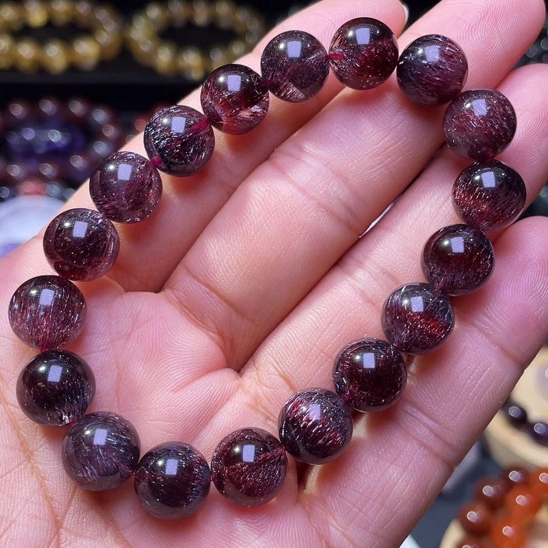 水晶未镶嵌手链黑红超七11m